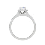 Load image into Gallery viewer, 0.50cts Solitaire Halo Diamond Split Shank Platinum Ring JL PT MHD276   Jewelove.US
