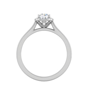 0.50 cts Solitaire Halo Diamond Platinum Ring JL PT RH RD 239   Jewelove.US