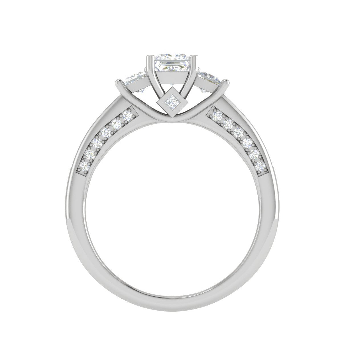 0.30cts. Princess Cut Diamond Split Shank Platinum Ring JL PT RP PR 213   Jewelove.US