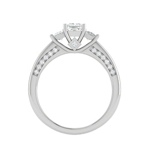 0.30cts. Princess Cut Diamond Split Shank Platinum Ring JL PT RP PR 213   Jewelove.US