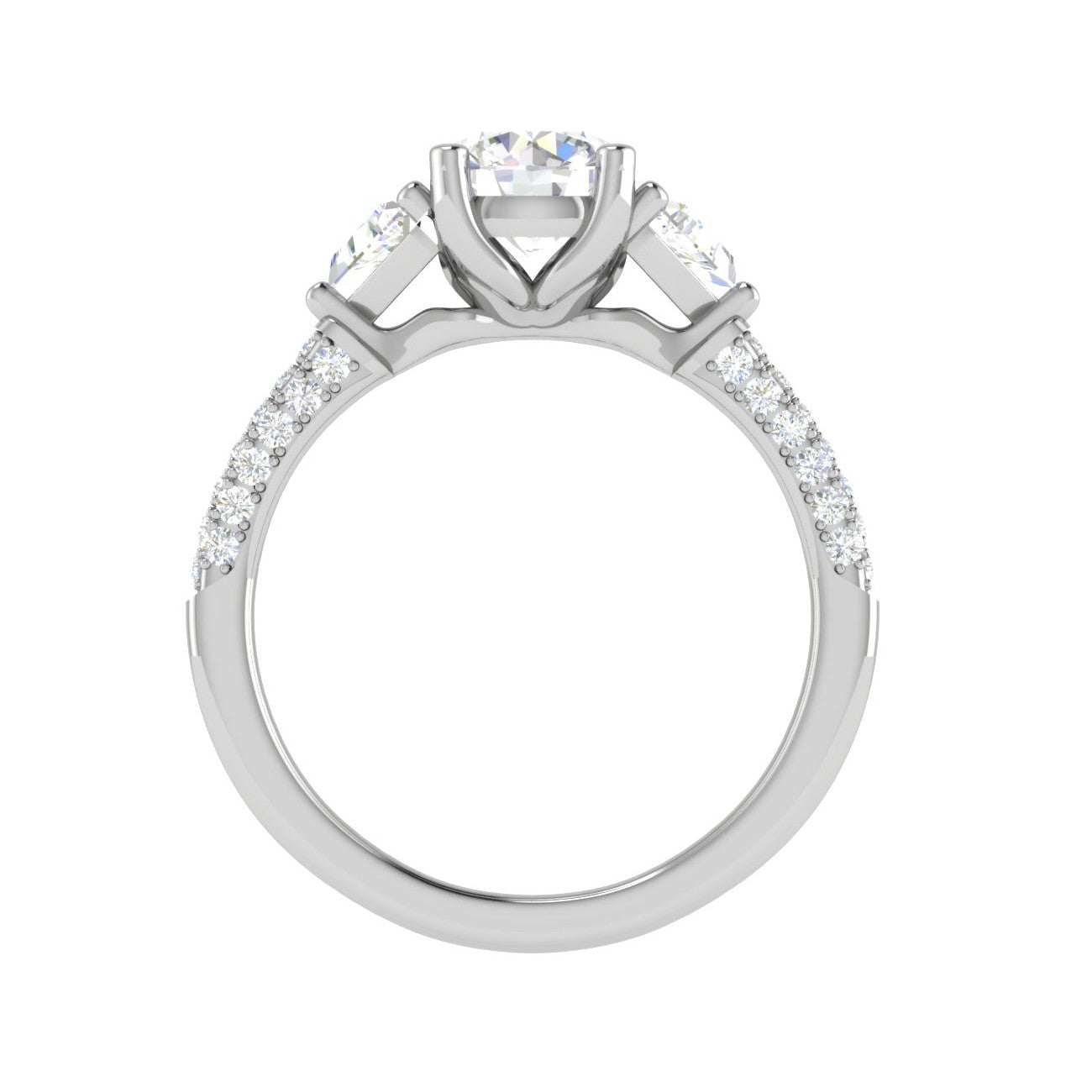 0.70 cts. Solitaire Accents Diamond Shank Ring JL PT R3 RD 101   Jewelove.US