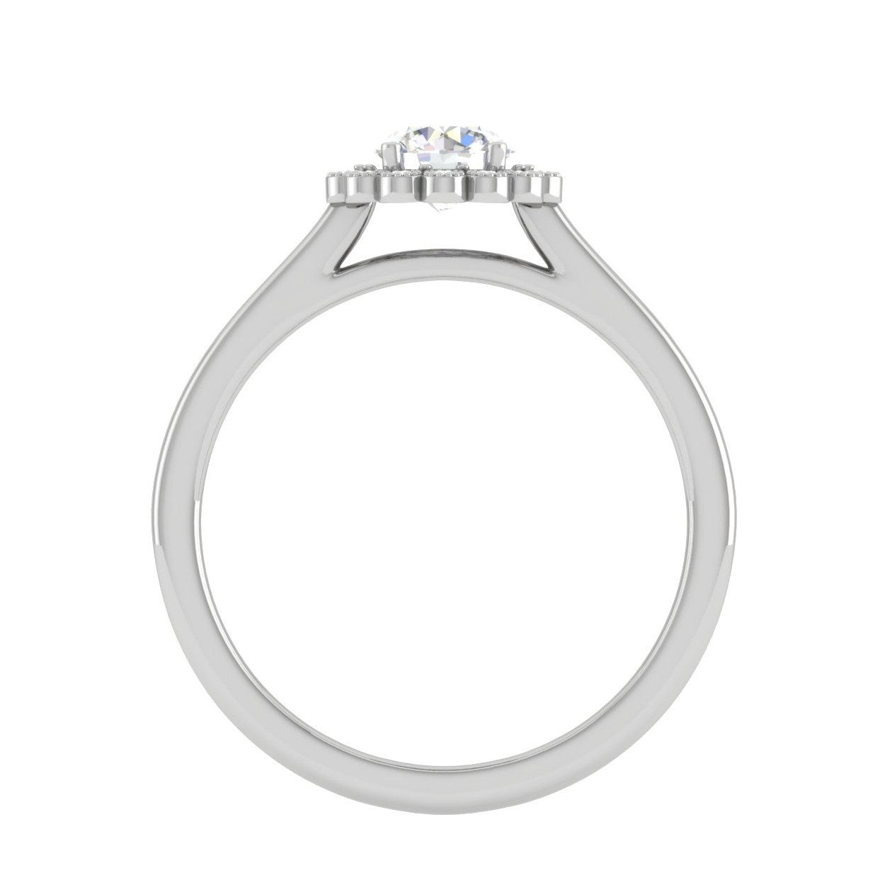 0.30 cts Solitaire Single Halo Diamond Platinum Ring for Women JL PT RV RD 133   Jewelove