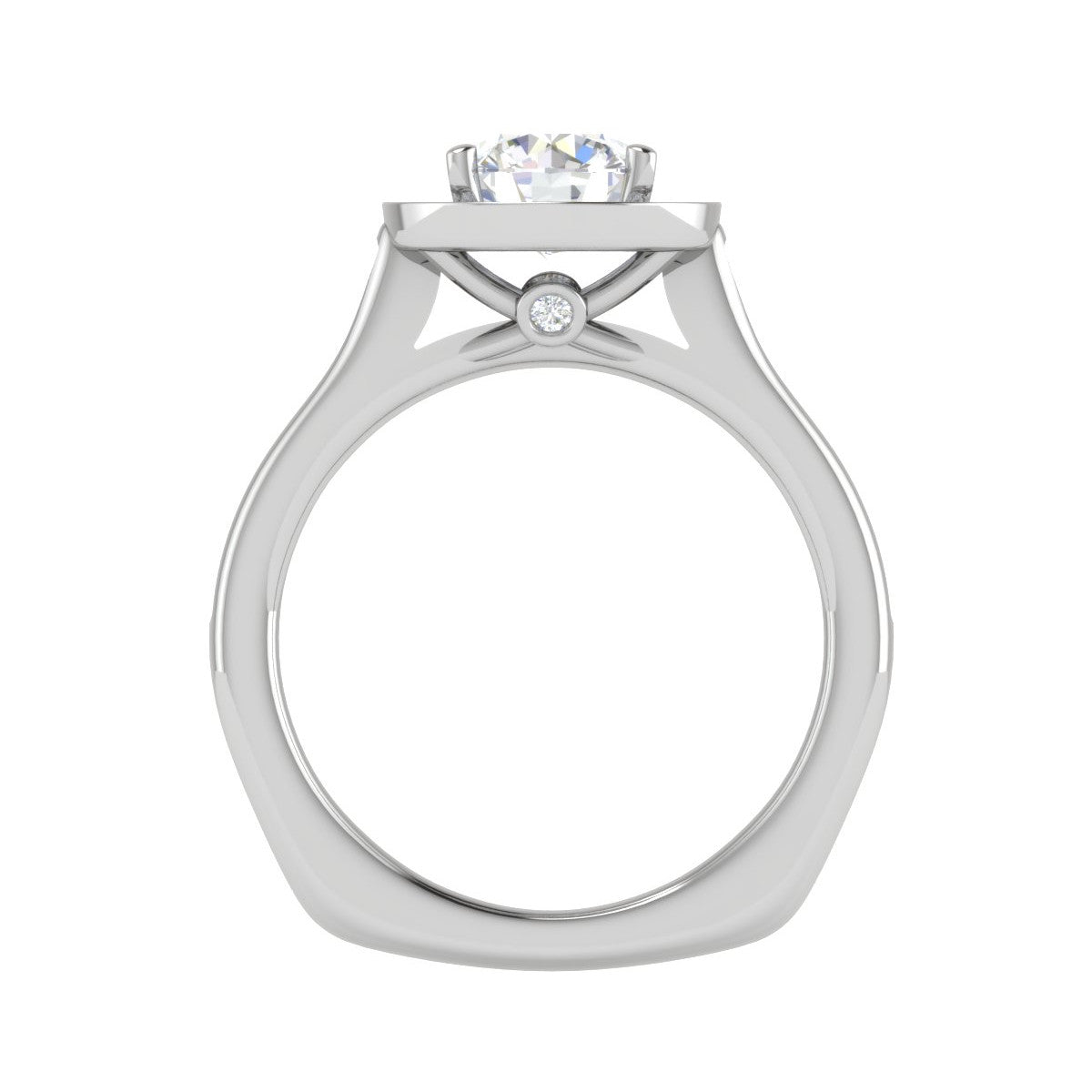 0.70cts Solitaire Halo Diamond Shank Platinum Ring JL PT RH RD 156   Jewelove.US