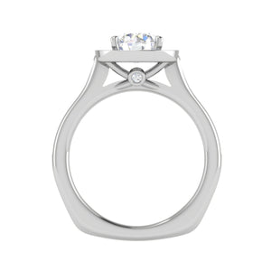 0.70cts Solitaire Halo Diamond Shank Platinum Ring JL PT RH RD 156   Jewelove.US