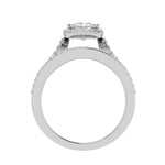 Load image into Gallery viewer, 0.50cts Princess Cut Solitaire Halo Diamond Split Shank Platinum Ring JL PT SF1750   Jewelove.US
