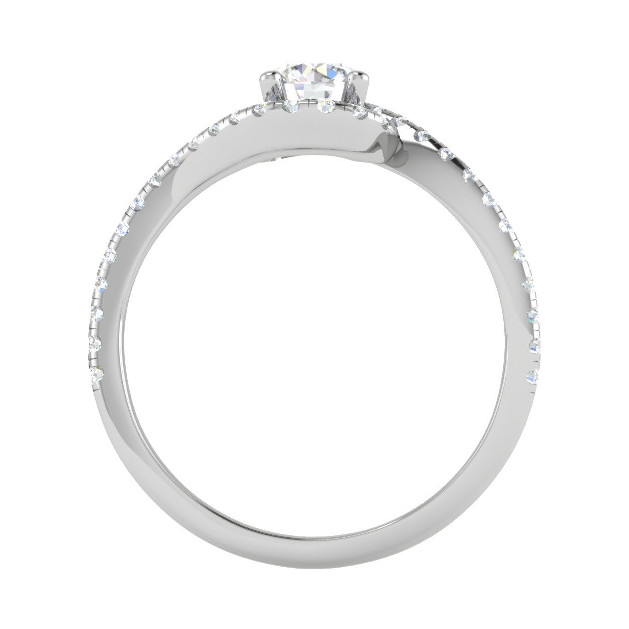 0.50 cts. Platinum Solitaire Ring with Twisted Diamond Shank JL PT RH RD 225   Jewelove.US