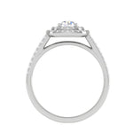 Load image into Gallery viewer, 0.25 cts Solitaire Double Halo Diamond Split Shank Platinum Ring for Women JL PT RV RD 138   Jewelove
