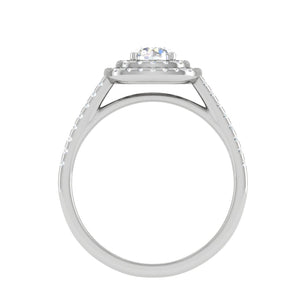 0.25 cts Solitaire Double Halo Diamond Split Shank Platinum Ring for Women JL PT RV RD 138   Jewelove