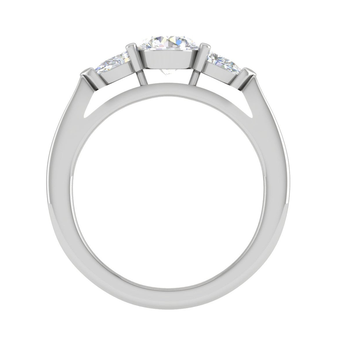 0.70 cts Solitaire with Pear Cut Diamond Accents Platinum Ring JL PT R3 RD 102   Jewelove.US