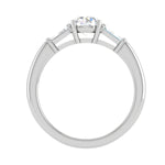 Load image into Gallery viewer, 0.70 cts. Platinum Solitaire Diamond Ring with Baguette Accents JL PT R3 RD 117   Jewelove.US
