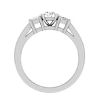 Load image into Gallery viewer, 0.70 cts Solitaire Shank Platinum Ring with 2 Princess Cut Side Diamond JL PT R3 RD 103   Jewelove.US

