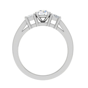 0.70 cts Solitaire Shank Platinum Ring with 2 Princess Cut Side Diamond JL PT R3 RD 103   Jewelove.US