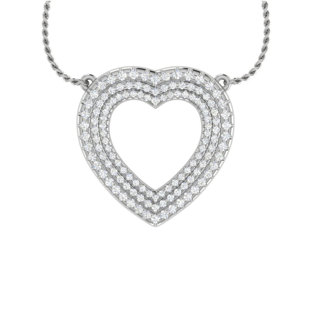 Platinum Heart Pendant with Diamonds for Women JL PT P PF RD 114  VVS-GH Jewelove.US