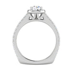 Load image into Gallery viewer, 0.50 cts Halo Diamond Shank Solitaire Platinum Ring JL PT RH RD 184   Jewelove.US
