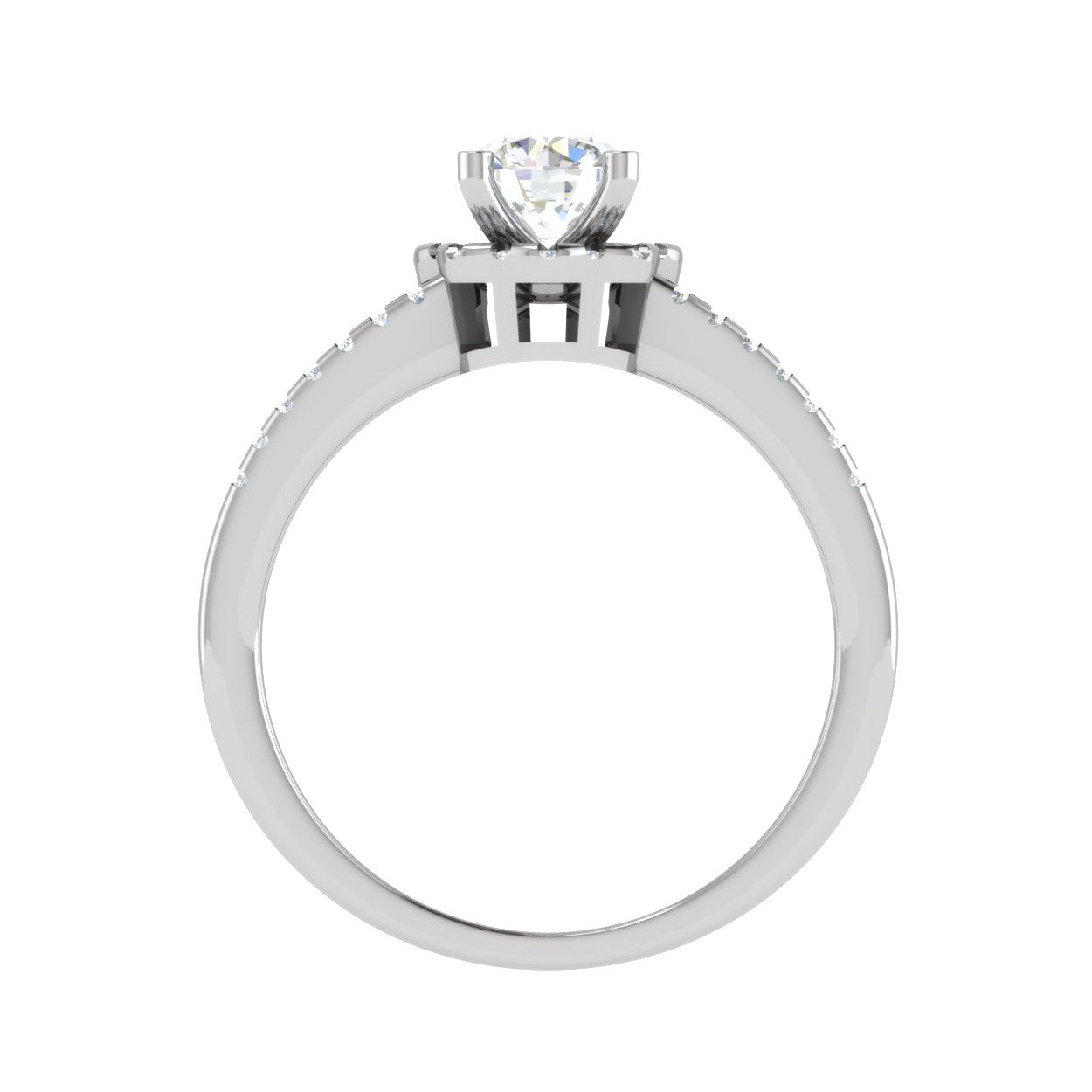 0.30 cts. Solitaire Halo Diamond Split Shank Platinum Engagement Ring  for Women JL PT WB6017   Jewelove