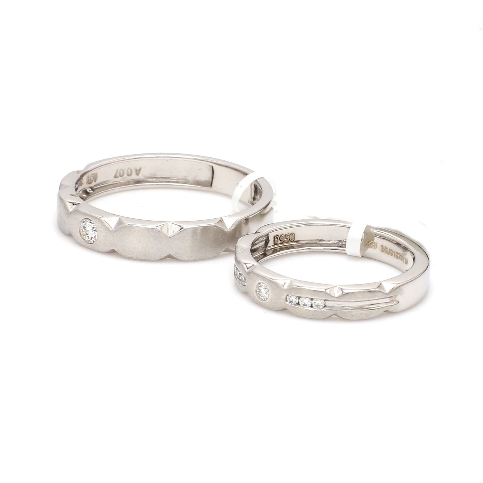 Designer Platinum Diamond Couple Rings JL PT 1130   Jewelove.US