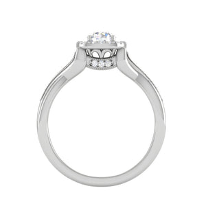 0.30 cts Solitaire Halo Diamond Single Twisted Shank Platinum Ring for Women JL PT RV RD 123   Jewelove