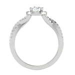 Load image into Gallery viewer, 0.50 cts Solitaire Halo Diamond Twisted Platinum Ring JL PT RP RD 203   Jewelove.US
