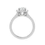 Load image into Gallery viewer, 0.50 cts. Cushion Solitaire Halo Diamond Shank Platinum Ring JL PT RH CU 127   Jewelove.US
