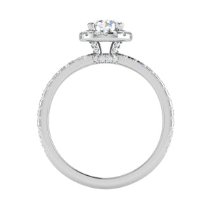 0.50 cts Solitaire Halo Diamond Shank Platinum Ring JL PT RH RD 247   Jewelove.US