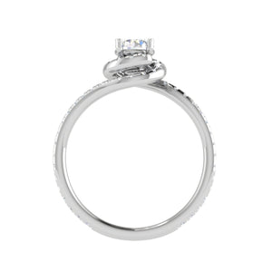0.30 cts Solitaire Halo Diamond Shank Platinum Ring JL PT RP RD 177   Jewelove.US