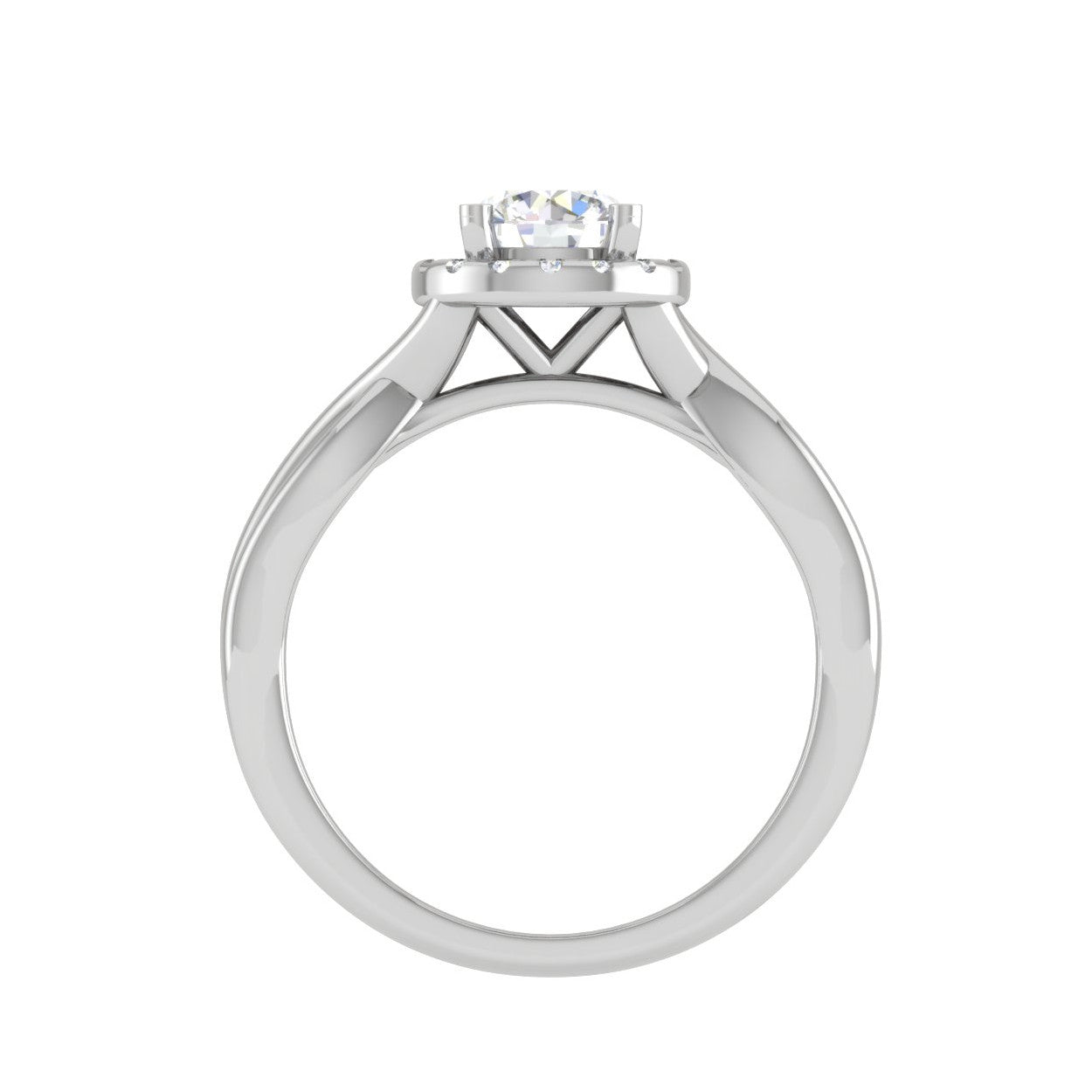 0.30 cts Solitaire Halo Diamond Shank Platinum Ring JL PT JRW2596MM-A   Jewelove.US