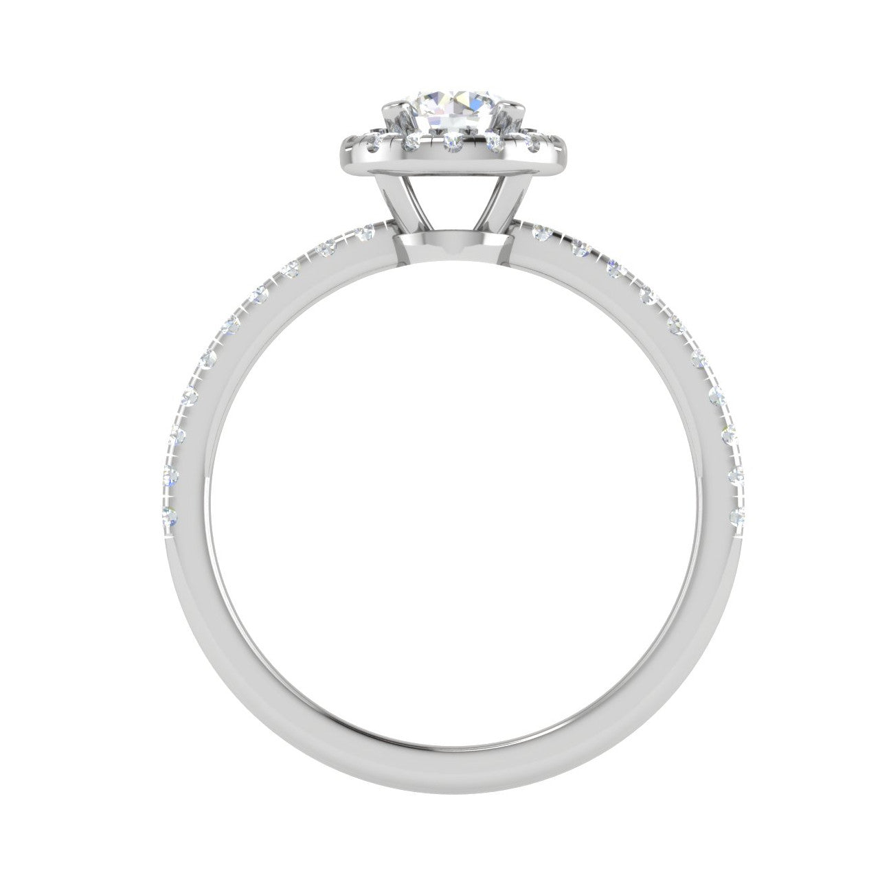 0.50 cts Solitaire Halo Diamond Shank Platinum Ring JL PT RH RD 221   Jewelove.US
