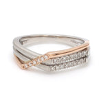 Load image into Gallery viewer, Parallel Paths Platinum Couple Rings with Rose Gold &amp; Diamonds JL PT 966
