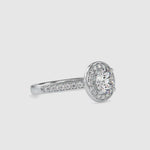 Load and play video in Gallery viewer, 0.70cts. Solitaire Platinum Diamond Halo Shank Engagement Ring JL PT 0070
