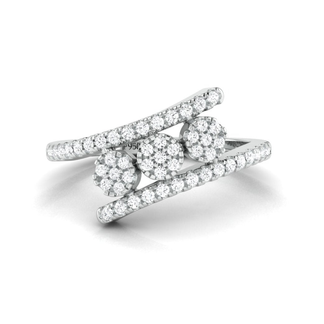 Designer Platinum Ring with Diamonds for Women JL PT 974