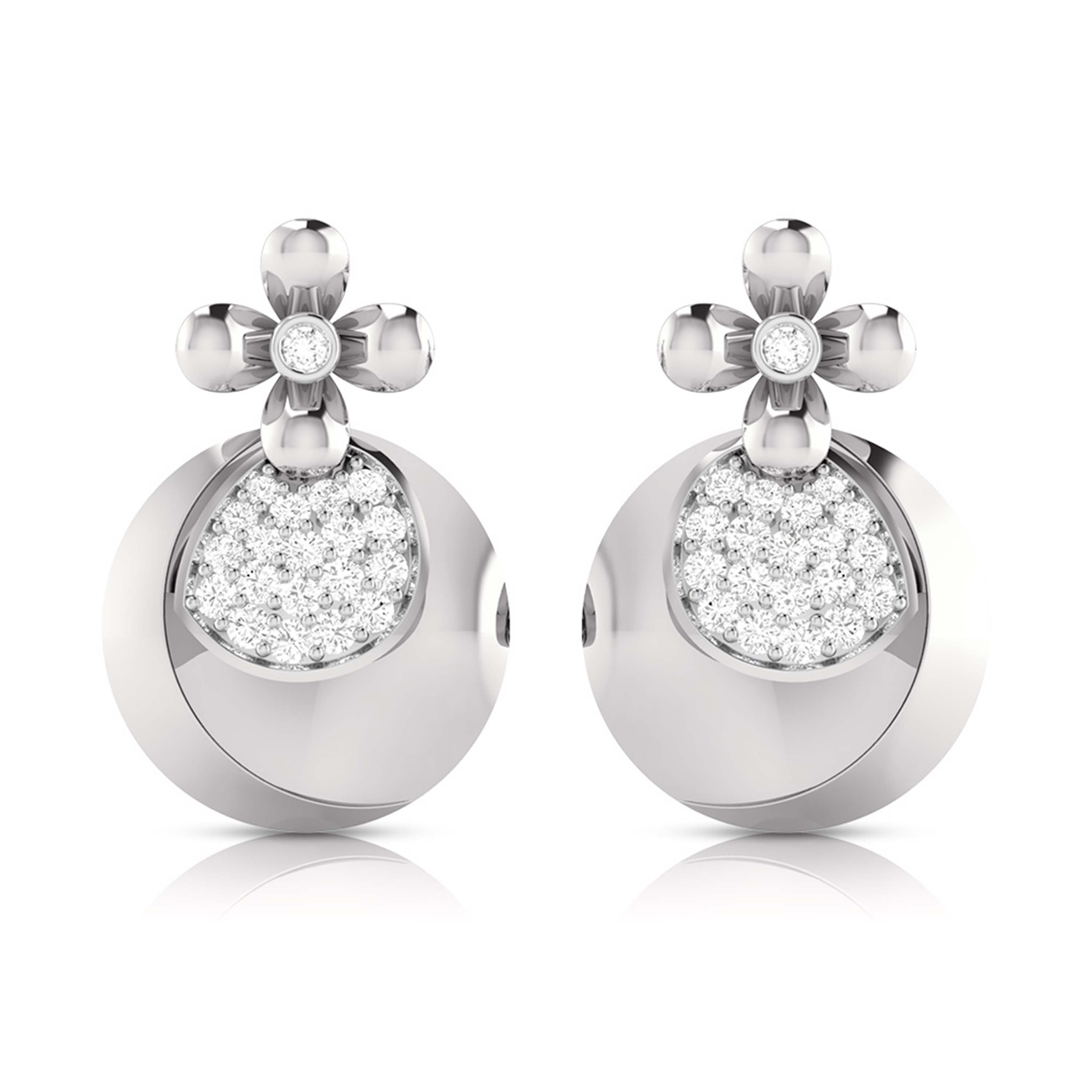 Platinum Diamond Pendant Set for Women JL PT P BT 40-A  Earrings-only Jewelove.US