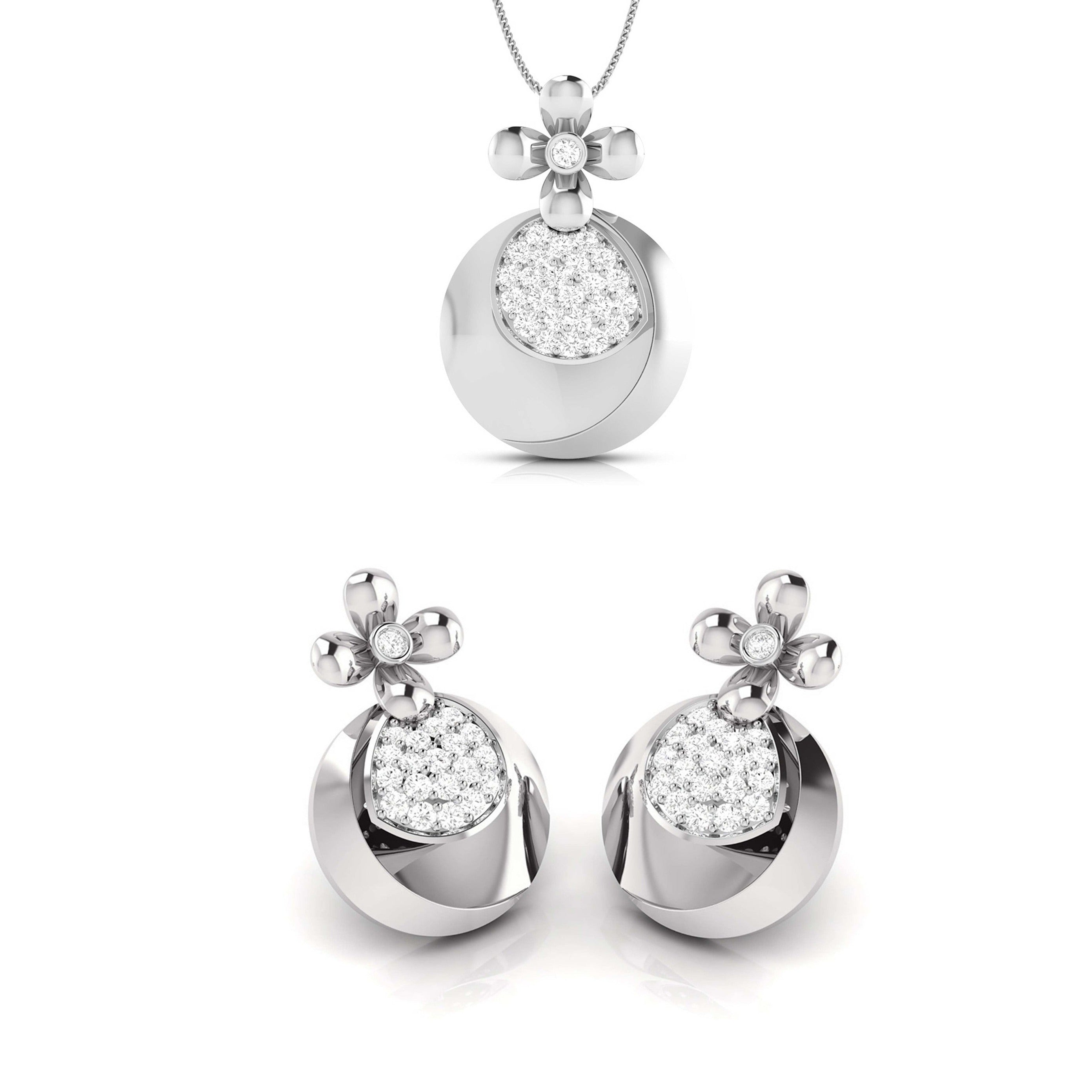 Platinum Diamond Pendant Set for Women JL PT P BT 40-A