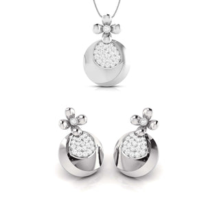 Platinum Diamond Pendant Set for Women JL PT P BT 40-A
