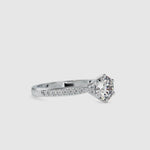 Load and play video in Gallery viewer, 0.50cts. Solitaire Platinum Diamond Shank Engagement Ring JL PT 0063
