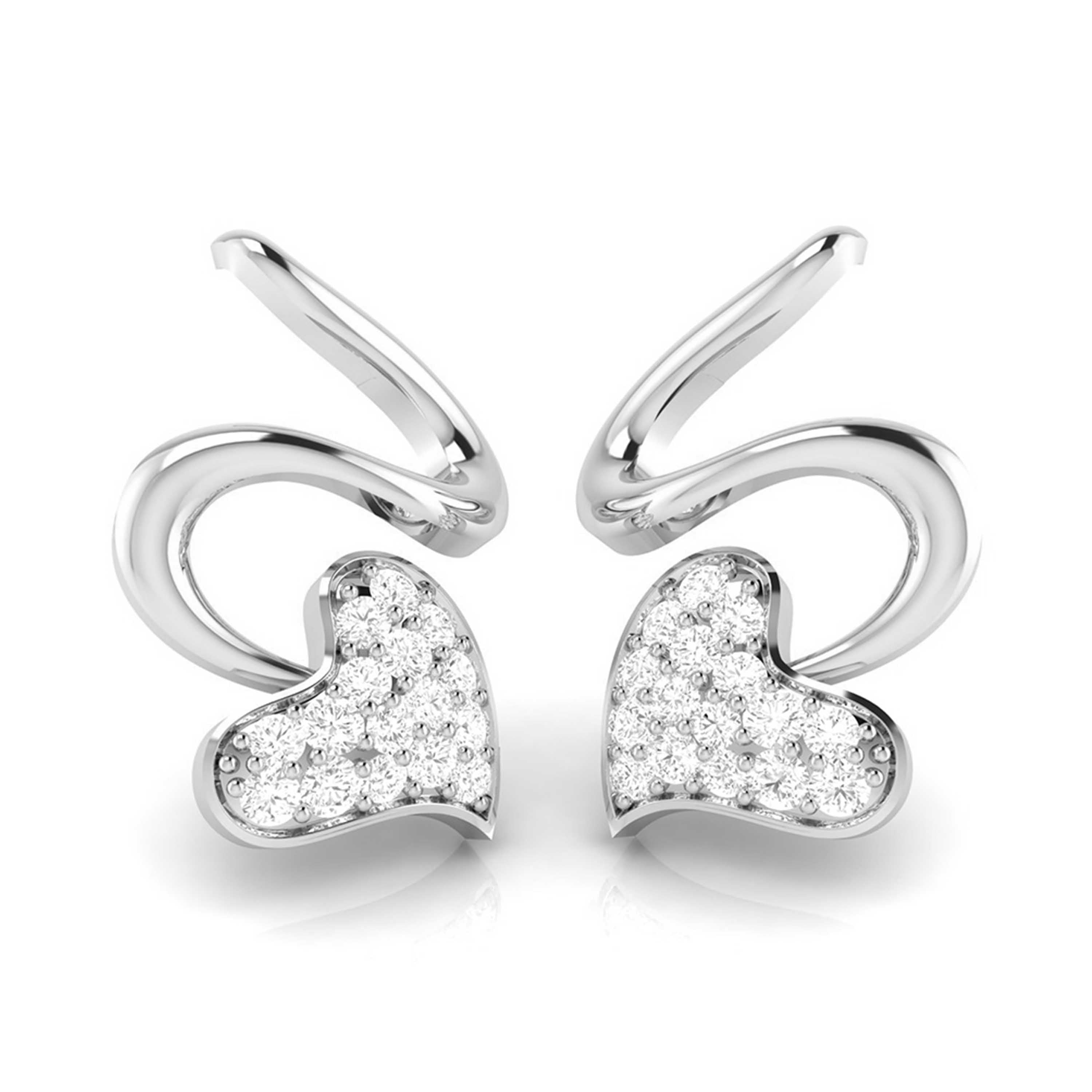 Platinum Diamond Heart Earrings for Women JL PT E BT 41-G   Jewelove.US