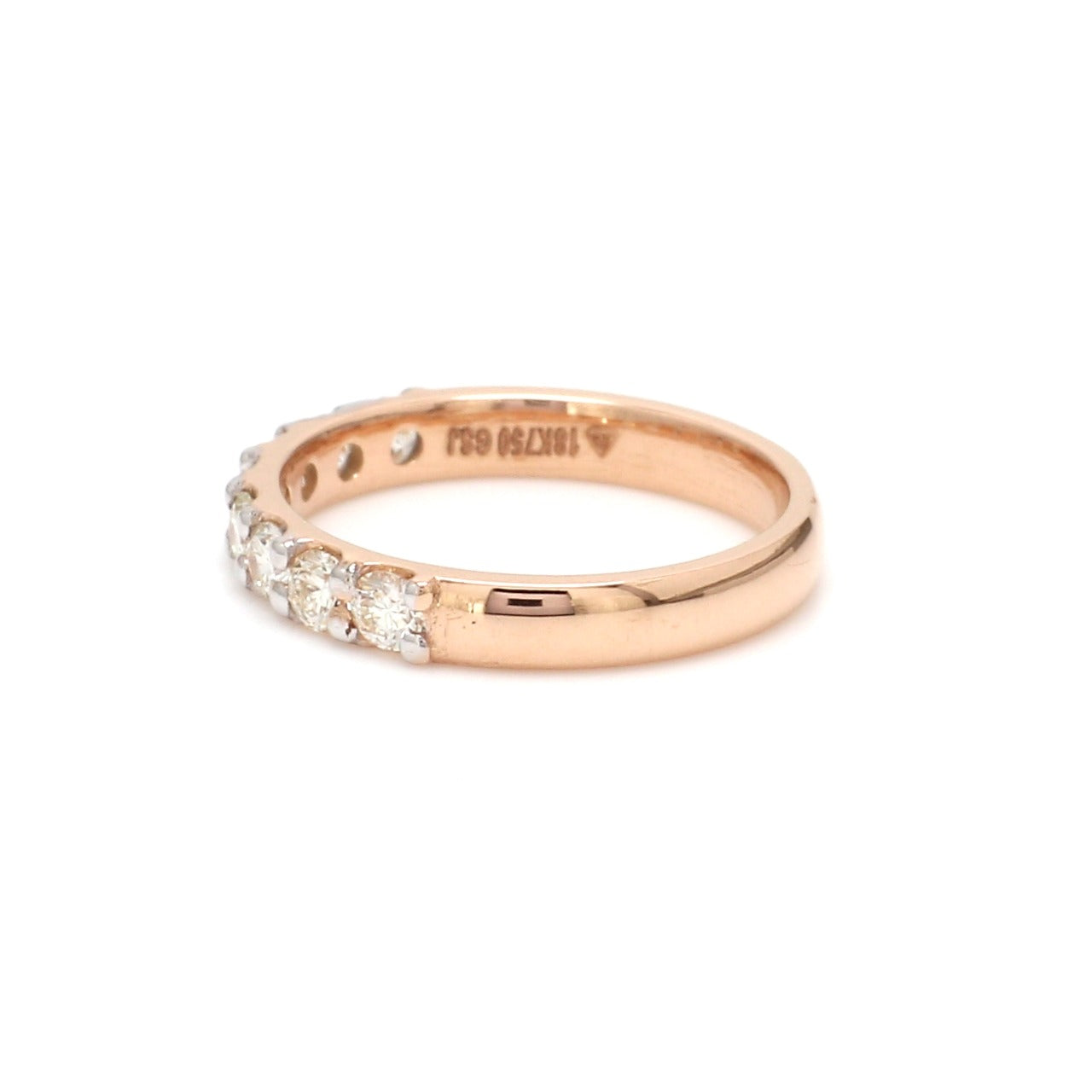 18K Rose Gold Half Eternity Ring with Diamonds for Women JL AU US-0003   Jewelove.US