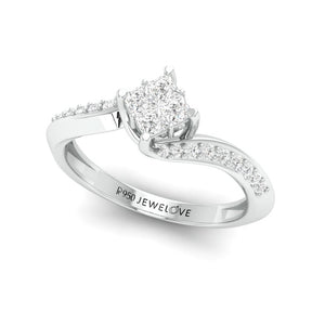 Princess Cut Solitaire-look Platinum Engagement Ring for Women JL PT 1010