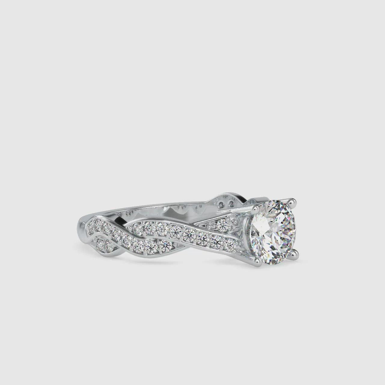 0.30cts. Platinum Diamond Twisted Shank Engagement Ring JL PT 0068