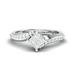 Load image into Gallery viewer, Princess Cut Solitaire-look Platinum Engagement Ring for Women JL PT 1010
