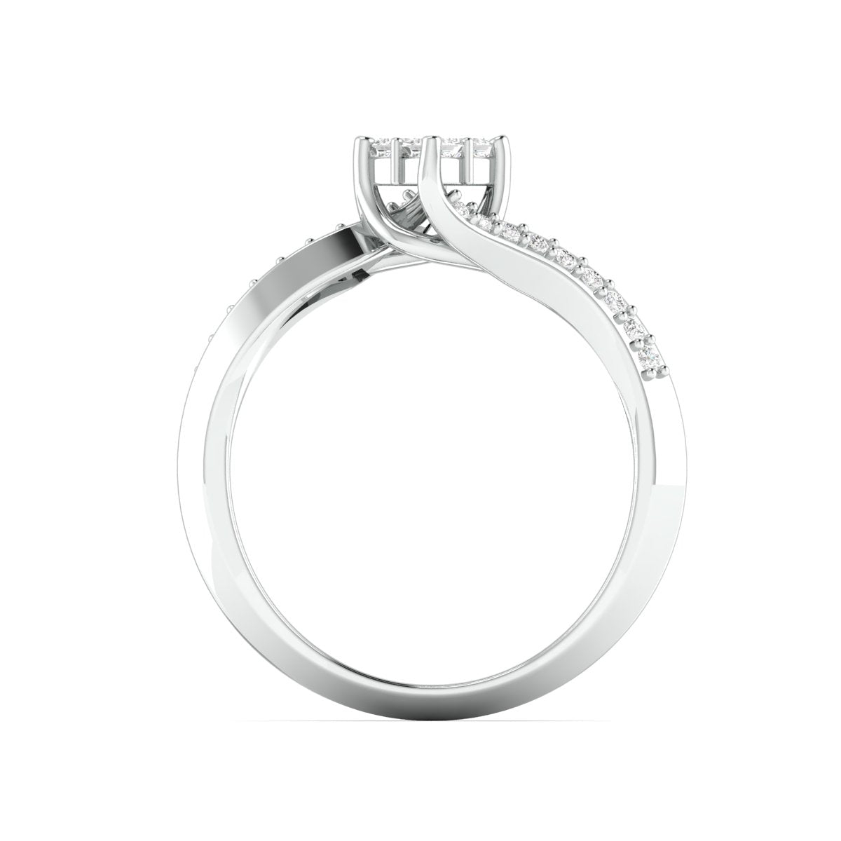 Princess Cut Solitaire-look Platinum Engagement Ring for Women JL PT 1010