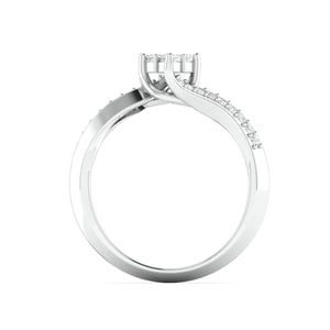 Princess Cut Solitaire-look Platinum Engagement Ring for Women JL PT 1010