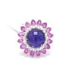 Load image into Gallery viewer, Designer Tanzanite Gold Ring with Pink Sapphire &amp; Rose Cut Diamonds for Women JL AU ALR671
