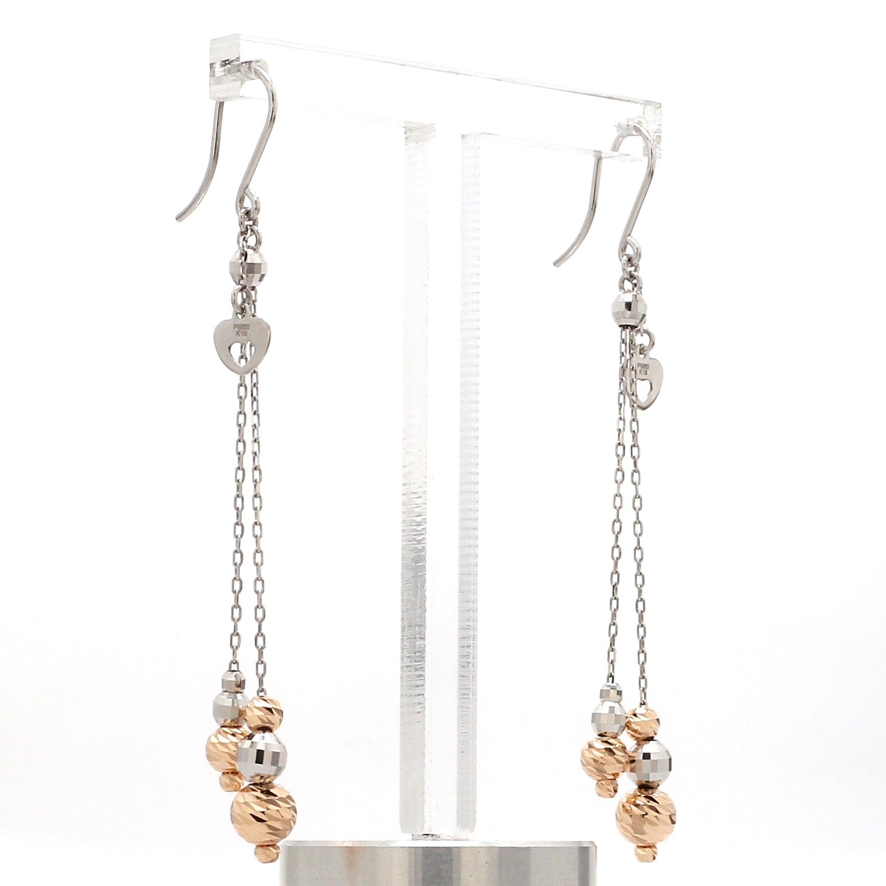 Japanese Platinum Earrings with Rose Gold for Women JL PT E 278   Jewelove.US