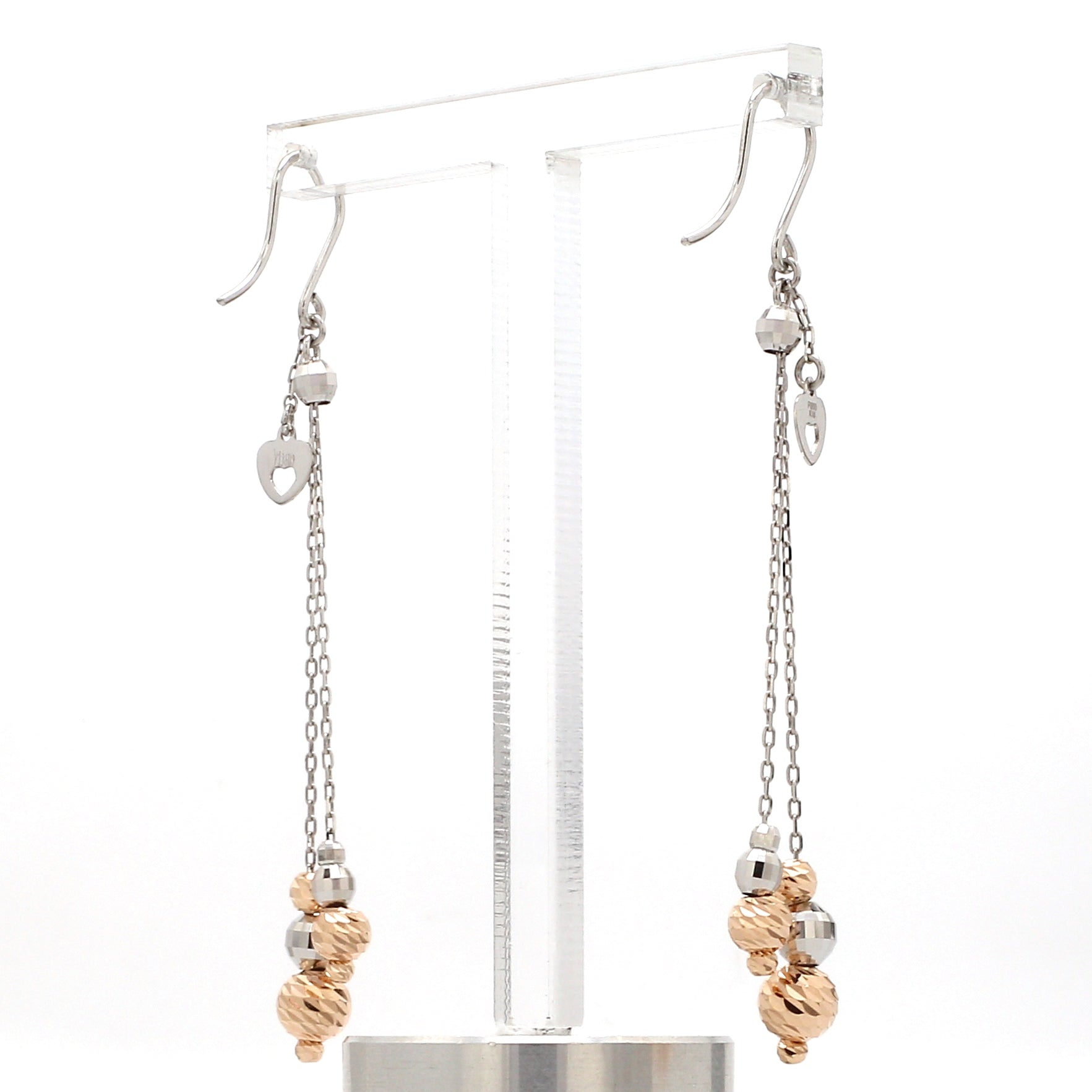 Japanese Platinum Earrings with Rose Gold for Women JL PT E 278   Jewelove.US