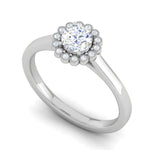 Load image into Gallery viewer, 0.30 cts Solitaire Single Halo Diamond Platinum Ring for Women JL PT RV RD 133   Jewelove
