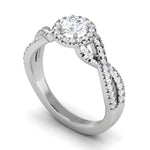 Load image into Gallery viewer, 0.50 cts Solitaire Halo Diamond Split Shank Platinum Diamond Ring JL PT RH RD 200   Jewelove.US
