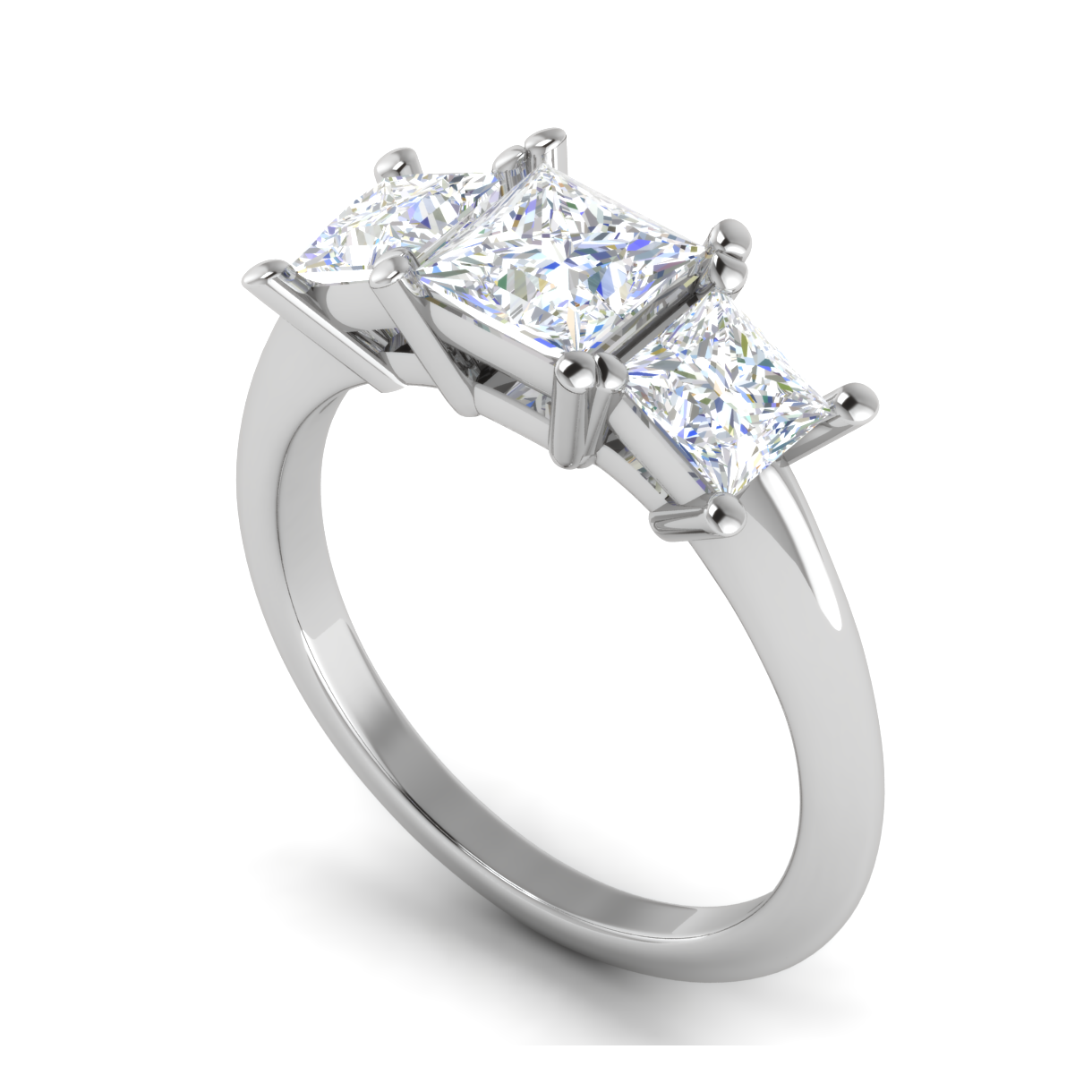 0.50cts. Princess Cut Solitaire with Diamond Platinum Ring JL PT R3 RD 131   Jewelove.US