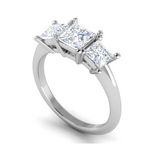 Load image into Gallery viewer, 0.50cts. Princess Cut Solitaire with Diamond Platinum Ring JL PT R3 RD 131   Jewelove.US

