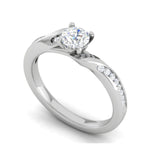Load image into Gallery viewer, 0.25 cts Solitaire Diamond Shank Platinum Ring for Women JL PT RV RD 122   Jewelove
