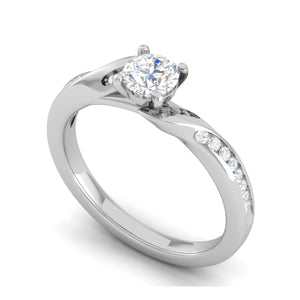 0.25 cts Solitaire Diamond Shank Platinum Ring for Women JL PT RV RD 122   Jewelove